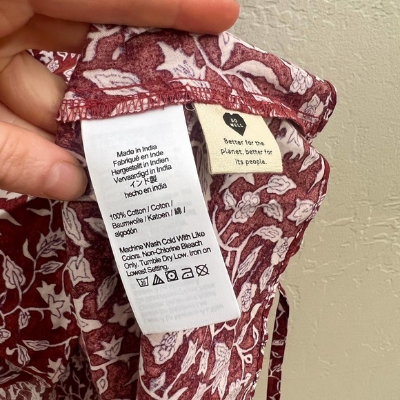 NEW $98 Madewell Flutter Sleeve Red Floral Wrap Mini Dress - Picture 5 of 5